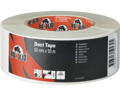 ROXOLID Duct Tape / Gaffa Tape Gewebeband weiß 50 mm x 50 m