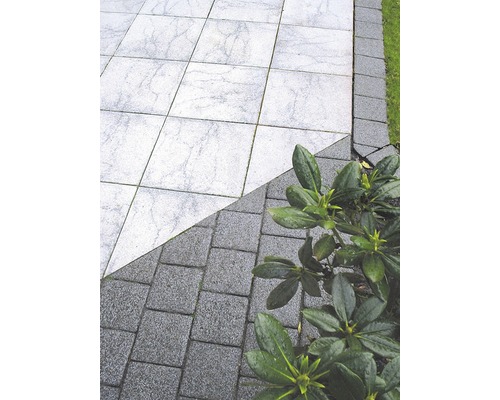 Dalle de terrasse béton iStone Brilliant blanc-noir 40 x 40 x 4 cm