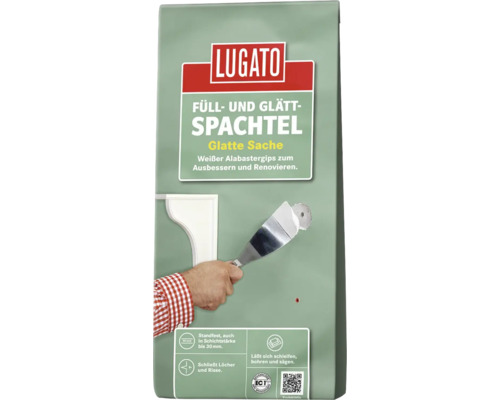 Enduit de rebouchage/de lissage Glatte Sache Lugato blanc 2 kg