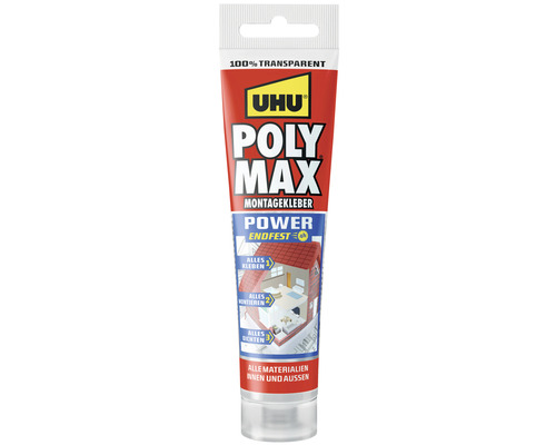 Colle de montage Power UHU POLY MAX solidité finale transparent 115g Tube de colle de montage Uhu Poly Max