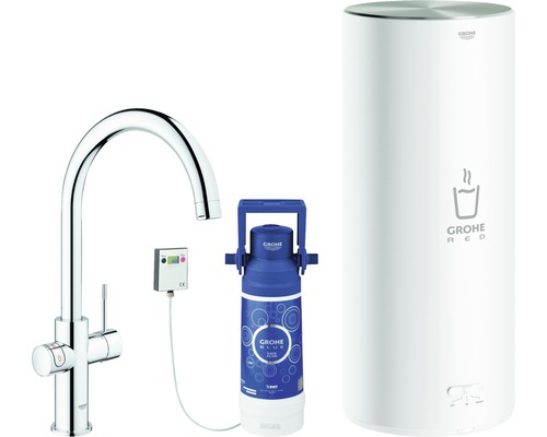 GROHE Küchenarmatur mit Filterfunktion und Kochend heißes Wasser GROHE RED chrom 30079001