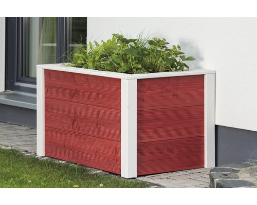 Jardinière surélevée classique Konsta 106x65x60 cm rouge-blanc