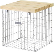 Gabionensäule mit Holzplatte