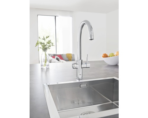 GROHE Küchenarmatur mit Filterfunktion und Kochend heißes Wasser GROHE RED supersteel matt 30079DC1