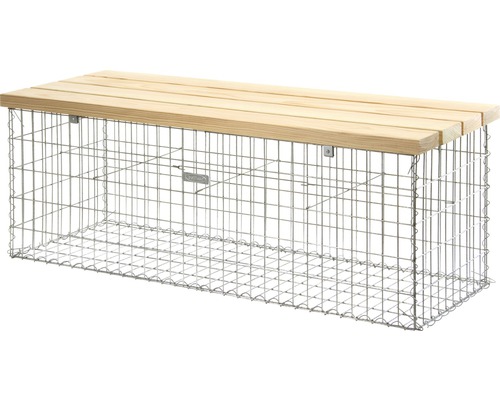 Banc en gabion bellissa 155 x 55 x 54 cm avec surface d'assise