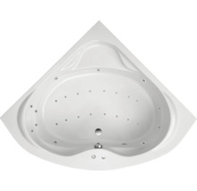 Baignoire d''angle avec jets de dessus