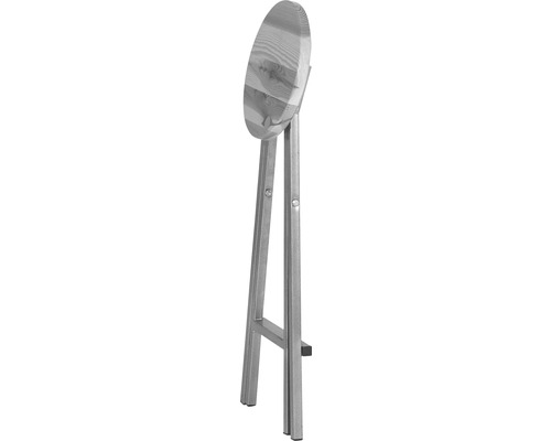Tabouret de bar Natura, support en acier rabattable, surface d'assise en bois de pin, revêtement par poudre Douche de jardin en bois et métal