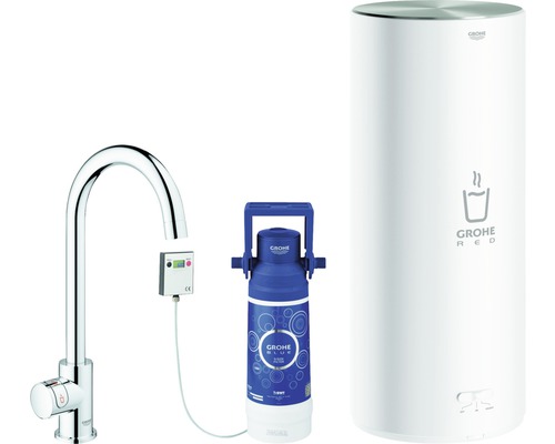 GROHE Küchenarmatur mit Filterfunktion und Kochend heißes Wasser GROHE RED chrom 30080001