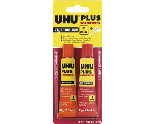 UHU 2-komponenten-Kleber plus sofortfest 35 g Spritze Uhu Plus Sofortfest 2-Komponenten-Epoxidkleber-Set