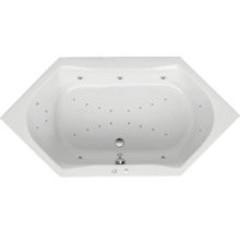 Eckbadewanne mit Whirlpoolfunktion, Aufsicht