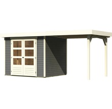 Gartenhaus Karibu Kodiak 3 mit Schleppdach 2,2 m 508 x 238 cm terragrau