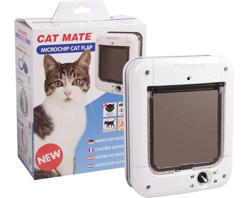 Chatière Cat Mate ELITE chatière à commande par micropuce env. 20 cm x 25 cm blanc