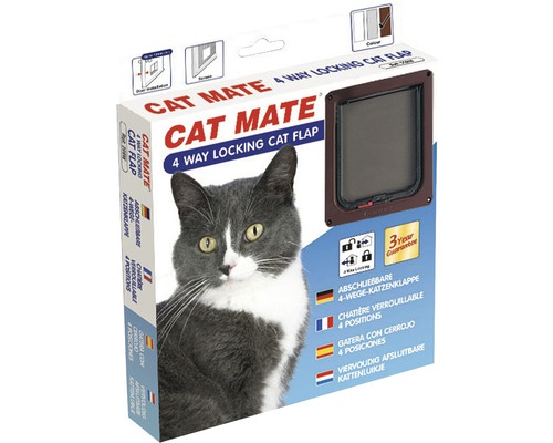 Chatière Cat Mate 4 voies 165 x 174 mm, marron Chatière Cat Mate 4 voies 165 x 174 mm, marron