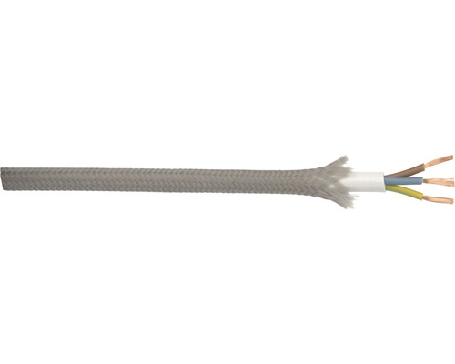 Câble textile H03VV-F 3G0,75 mm² gris au mètre