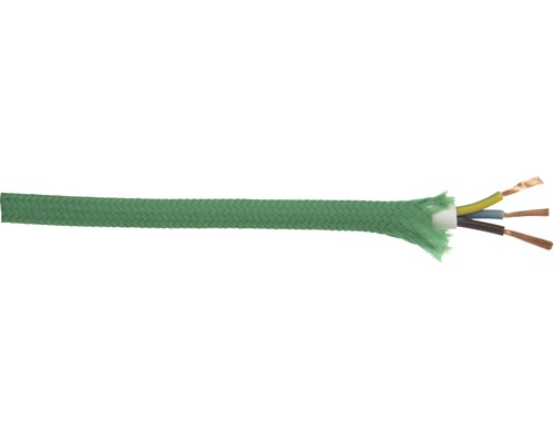 Câble textile H03VV-F 3G0,75 mm² vert au mètre