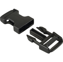 Boucle à clip en plastique, présentée ouverte