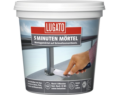 Lugato Reparaturmörtel 5 Minuten Mörtel 1 kg Eimer Lugato 5 Minuten Mörtel, Montagemörtel auf Schnellzementbasis