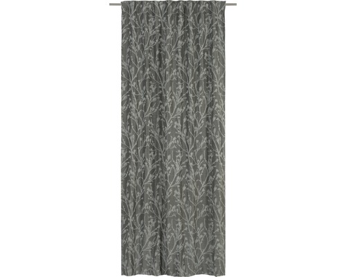 Rideau avec ruban de rideau Secret Garden gris 135x255 cm
