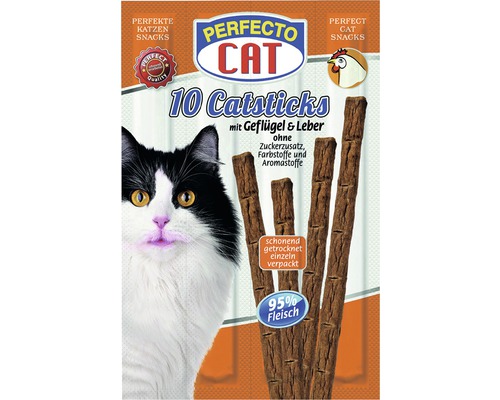 Friandises pour chats PERFECTO CAT Catsticks Poulet & Foie 10 morceaux