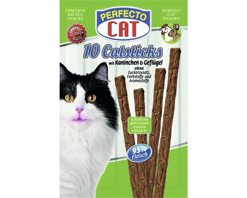 Friandises pour chats PERFECTO CAT Catsticks Lapin & Poulet 10 morceaux