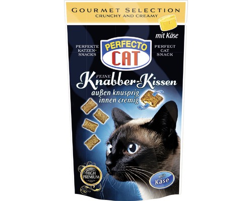 Friandises pour chats PERFECTO CAT Coussins croquants Fromage 50 g Perfecto Cat Knabber-Kissen au fromage
