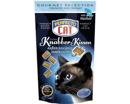 Friandises pour chats PERFECTO CAT Coussins croquants Hairbal 50 g Perfecto Cat Coussins croustillants Anti-boules de poils pour chat