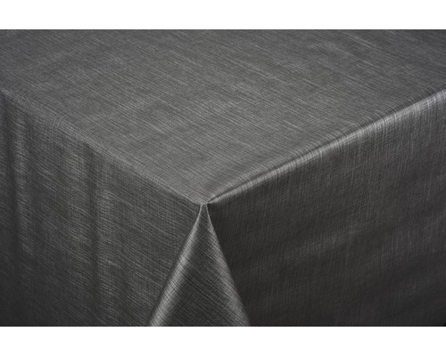 Tischdecke Véniline anthrazit 140 cm breit (Meterware) Graue Tischdecke mit Stoffstruktur