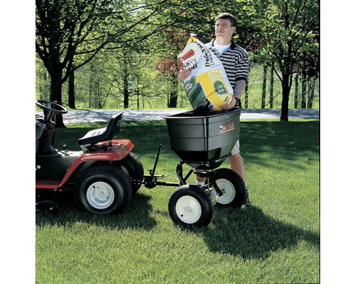 Chariot d'épandage/Épandeur pour granulé et engrais pour tracteur tondeuse