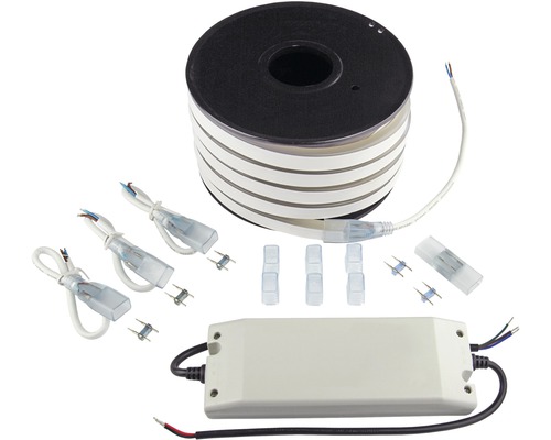 Set d'éclairage LED Konsta 10 m, accessoires embouts/transformateur compris Kit de bande LED avec transformateur, câble de raccordement et accessoires de montage
