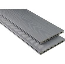 Planche pour terrasse en WPC Konsta XL gris pierre matte structurée 20x190 mm (au mètre à partir de 1000 mm jusqu'à 6000 mm max.)-thumb-0