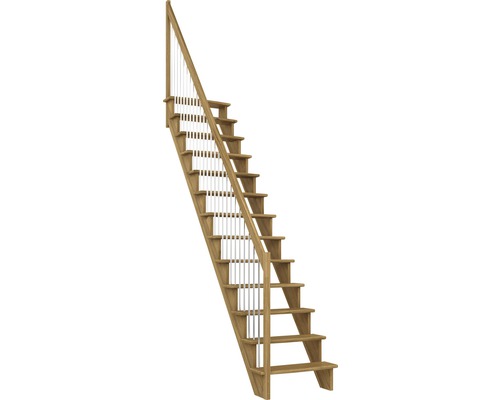 Escalier à limon latéral Pertura Filia chêne sans contremarches droit 12 marches / 13 pas de marche