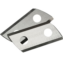 Deux lames de rabot en métal avec trous de fixation