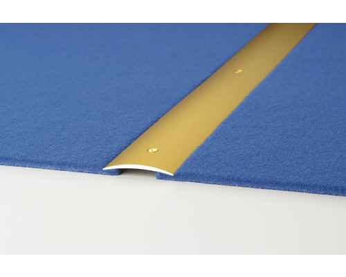 Goldene Übergangsleiste zwischen zwei Teppichen