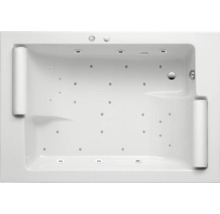 Rechteckige Badewanne mit Whirlpoolfunktion, Düsen und Kopfstützen