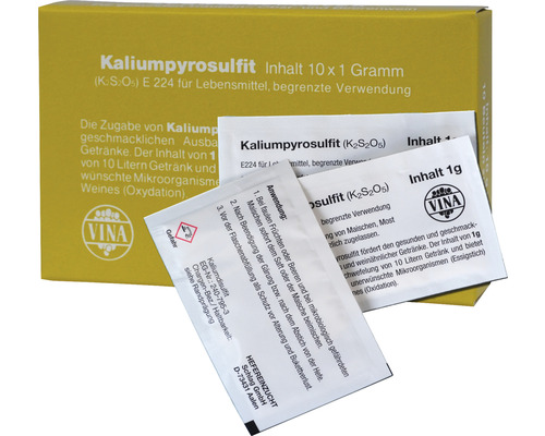 Kaliumpyrosulfit 10x1 g Schutz für Getränke und Maischen gegen schädliche Mikroorganismen