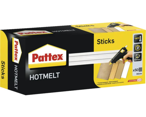 Bâtons de colle chaude Pattex Hotmelt 50 pièces Bâtons de colle chaude Pattex Hotmelt 50 pièces
