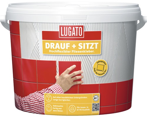 Colle à carrelage grande flexibilité Lugato Drauf + Sitzt D1TE 4 kg