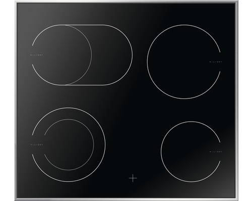 Plaque de cuisson vitrocéramique avec cadre Amica 57,6 x 50,5 cm 4 zones de cuisson EC 742 100 E