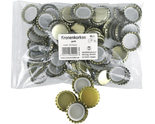 Kronkorken 26mm silber, 100 Stück 