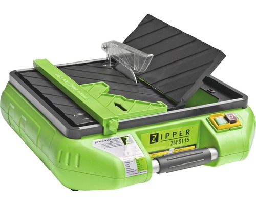 Coupe-carrelage avec rail de guidage et dispositif de protection