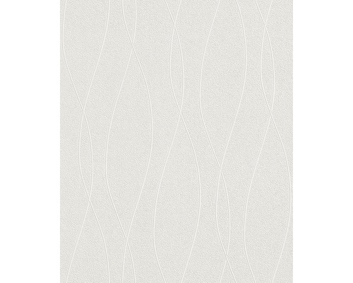 Papier peint intissé 142501 Wallton Rayures blanc Papier peint avec motif ondulé