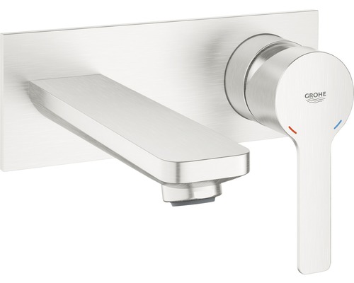 Robinet de lavabo encastré GROHE LINEARE supersteel mat 19409DC1 sans corps de base encastré