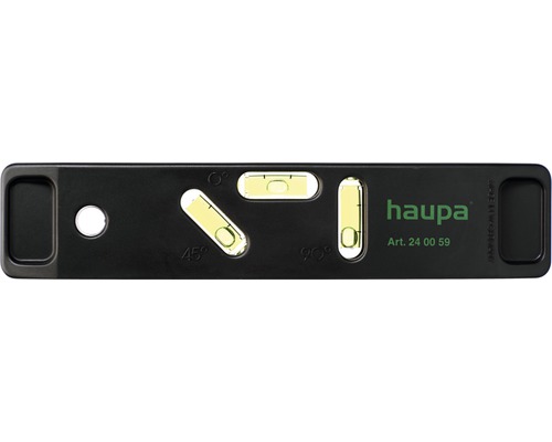 Niveau à bulle pour armoire de commande en forme de torpille L 20 cm Haupa 240059 Niveau à bulle Haupa avec des fioles pour les angles 0 degré, 45 degrés et 90 degrés