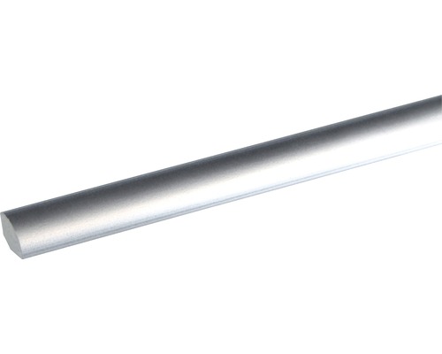 Baguette quart-de-rond en plastique décor alu 13x13x2400 mm Barre ronde en métal