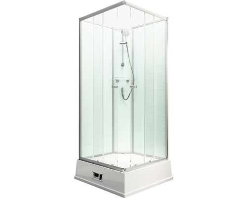 Cabine de douche complète avec pommeau de douche et flexible de douche