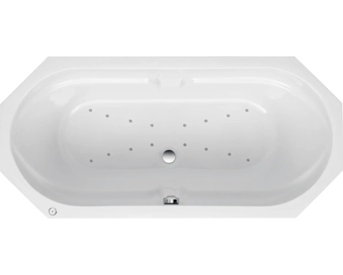 Baignoire balnéo octogonale OTTOFOND Diadem 75 x 170 cm blanc brillant 59310 Baignoire avec jets d''hydromassage, vue de dessus