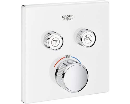 Robinet de douche avec thermostat GROHE Grohtherm SmartControl blanc lune 29156LS0 Logo Grohe Mitigeur thermostatique pour douche