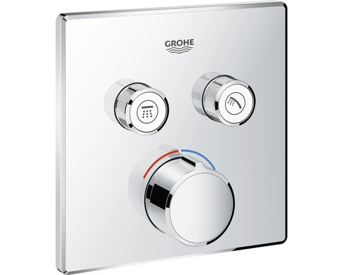 Grohe Logo Duscharmatur mit zwei Reglern und Temperaturregler