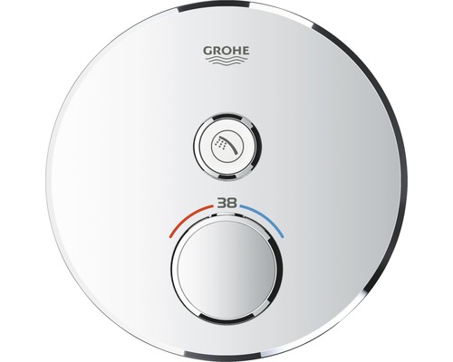 Robinet de douche avec thermostat GROHE Grohtherm SmartControl chrome 29118000 Logo Grohe Thermostat de douche avec régulateur de température et fonction de douche