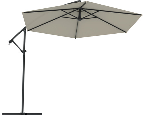 Parasol déporté Soluna Lyon Ø 300 cm hauteur 257 cm écru avec pied en croix